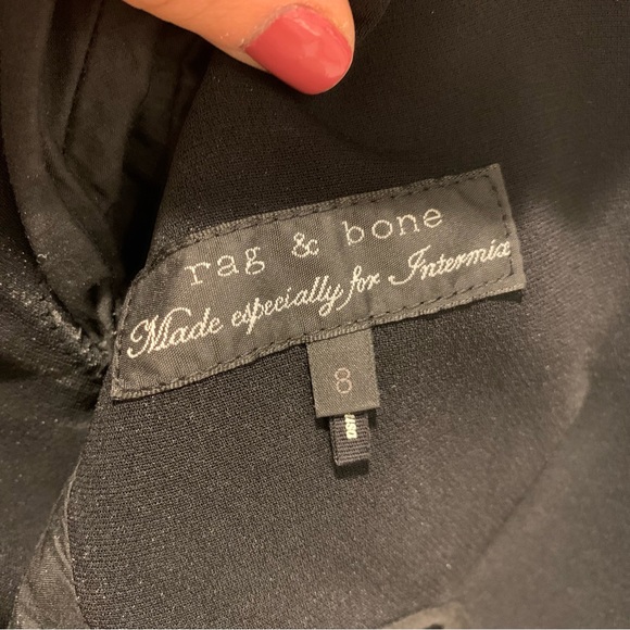 Rag & Bone for Intermix Black Blazer with Leather Sleeves - 8 - Picture 5 of 12